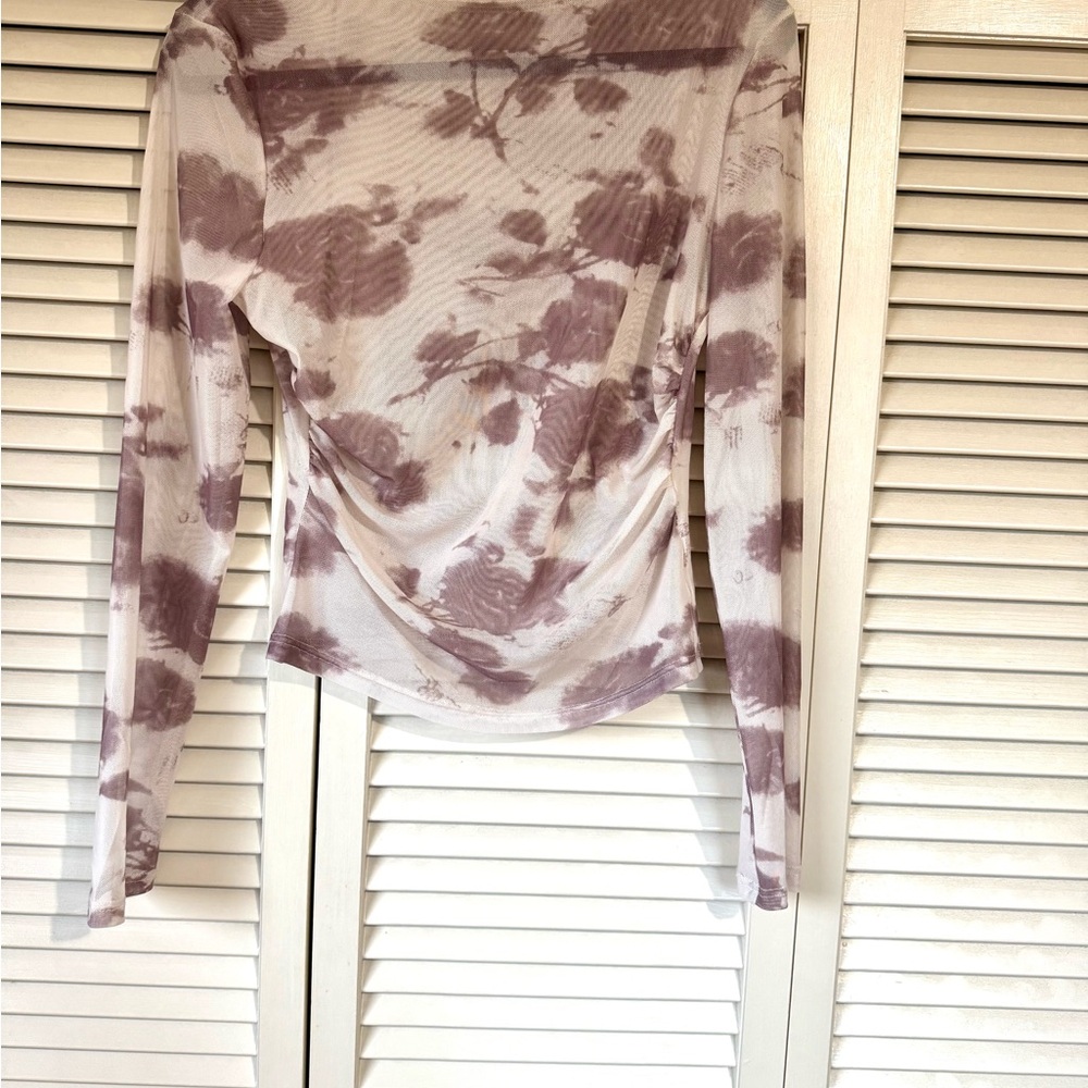 Women's Long Sleeve sheer mesh Top